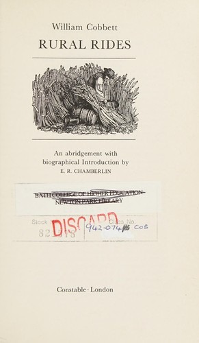 Rural Rides - An Abridgement with Biographical introduction by ER Chamberlin