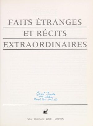 Faits étranges et récits extraordinaires