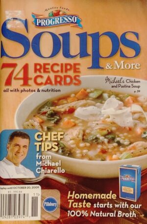 Pillsbury Classic Cookbooks #337. Progresso Soups & More - 74 Recipe Cards, all with photos & nutrition - October 2009
